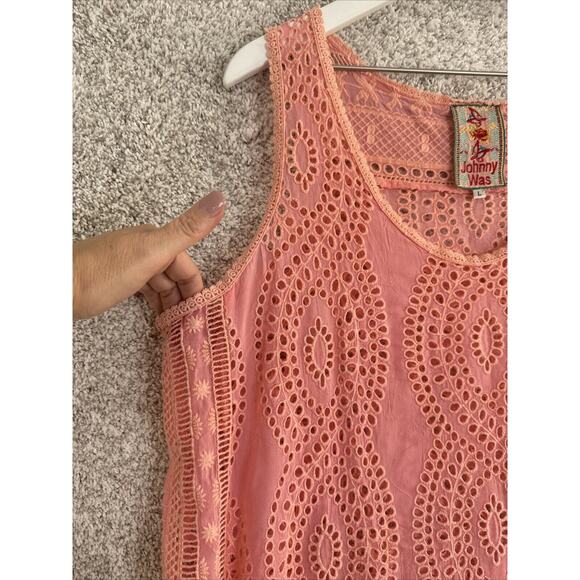 Johnny‎ Was Hoxie Eyelet Sleeveless Tank Top Women’s Large - Picture 2 of 11